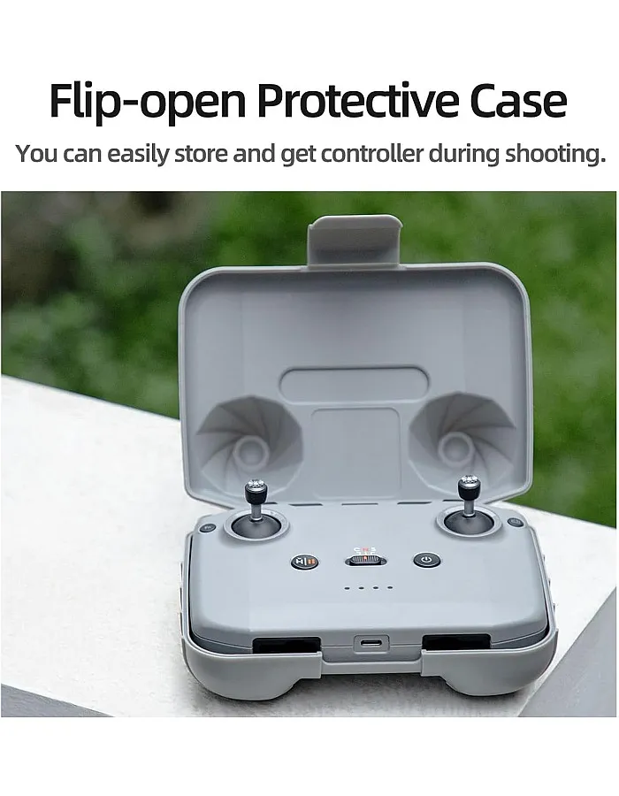 fashion mania Hard Storage Bag for DJI RC-N3/N2/N1 Carrying Case for DJI Flip/Air 3S/Neo Remote Control Protector Shock Absorption Drop Resistant Protective Case with Shoulder Strap, grey