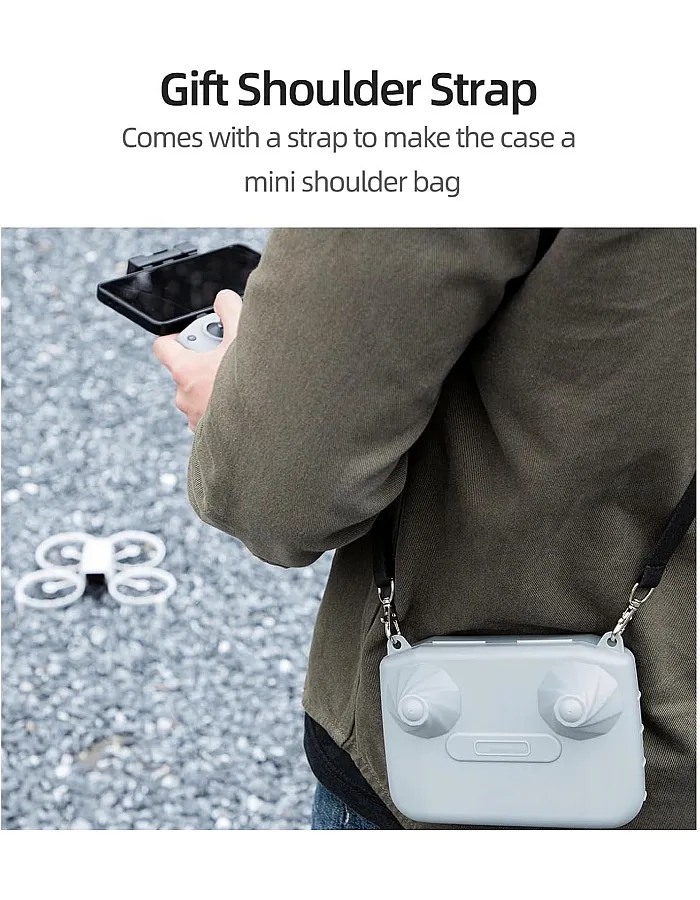 fashion mania Hard Storage Bag for DJI RC-N3/N2/N1 Carrying Case for DJI Flip/Air 3S/Neo Remote Control Protector Shock Absorption Drop Resistant Protective Case with Shoulder Strap, grey