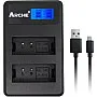 ARCHE Lp-E10 Lpe10 Lcd Dual Usb Charger For [Canon Eos 1100D 1200D 1300D 2000D Kiss X50 Kiss X70 Rebel T3 Rebel T5 Rebel T6 Rebel T7]