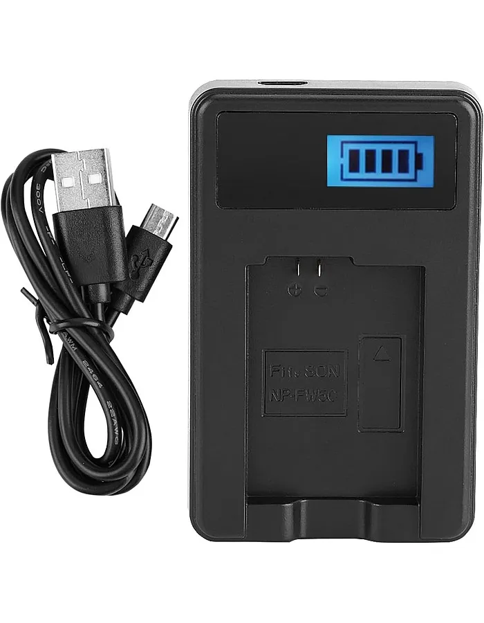 Goshyda NP-FW50 Camera Battery, LCD Single Charger, for Sony Alpha A6000 A6300 A6500 A7r A7, 600mAh Replacement Batteries