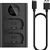 LP-E6 Dual Cameras Battery Charger for Canon LC-E6 LC-E6E LC-E6N LP-E6NH Battery EOS 90D 80D 70D 60D 60DA / 7D 6D 5D Mark II 5D Mark III 6D 5D Mark IV / 5Ds 5DSR EOS R1 R5 R5C R6 R7 / R5 R6 Mark II