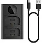LP-E6 Dual Cameras Battery Charger for Canon LC-E6 LC-E6E LC-E6N LP-E6NH Battery EOS 90D 80D 70D 60D 60DA / 7D 6D 5D Mark II 5D Mark III 6D 5D Mark IV / 5Ds 5DSR EOS R1 R5 R5C R6 R7 / R5 R6 Mark II