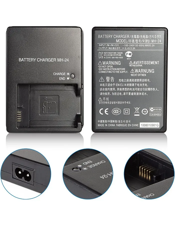 Replacement Charger EN-EL14 EN-EL14 Battery Charger MH-24 Compatible with Nikon D5100 D5200 D5300 D5500 D5600 D3100 D3200 D3300 D3400 D3500 P7100 P700 0000 P7800 cm
