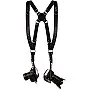 GenPro Black S002 Genuine Leather Dual Camera Strap: Carry Two Cameras in Style and Comfort