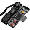 Travel Waterproof Case for Dji Osmo Pocket 3 Creator Combo Accessories, with 3 Magnetic Cpl/Nd Filter Storage Slots and 2 Storage Card Slots, with Wrist Strap (Black)