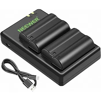 NEEWER EN-EL15 Battery Charger Kit Compatible with Nikon Z5, Z6, Z6 II, Z7, Z7II, D780, D850, D7500, 1V1, D500, D750, D800, D7000, D7100, D7200 (2 Pieces, 2100 mAh).), not compatible with Z. 8 UK