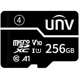 256GB UNV MicroSD TF A1 Continuous Use 24/7 Memory Card with Stable and Reliable Performance – Suitable for Smartphones and Security Cameras – TF-256G-T-C