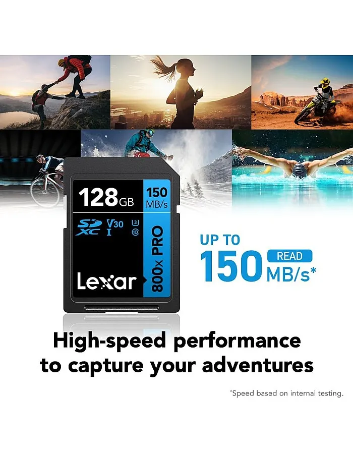 Lexar 128GB High-Performance 800x PRO SDXC UHS-I Memory Card, C10, U3, V30, 4K UHD Video, Up to 150MB/s Read, for Point-and-Shoot & Mid-Range DSLR Cameras, HD Camcorders (LSD0800P128G-BNNNU)