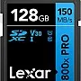 Lexar 128GB High-Performance 800x PRO SDXC UHS-I Memory Card, C10, U3, V30, 4K UHD Video, Up to 150MB/s Read, for Point-and-Shoot & Mid-Range DSLR Cameras, HD Camcorders (LSD0800P128G-BNNNU)
