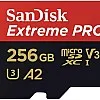 SanDisk microSDXC 256GB Extreme PRO SDSQXCD-256G-GN6MA R: 200MB/s W: 140MB/s UHS-I U3 V30 4K Ultra HD A2 Compatible with SD Adapter Included