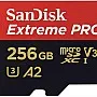 SanDisk microSDXC 256GB Extreme PRO SDSQXCD-256G-GN6MA R: 200MB/s W: 140MB/s UHS-I U3 V30 4K Ultra HD A2 Compatible with SD Adapter Included