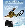 4K 60FPS Action Camara - Waterproof Camera with 64G SD Card 48MP HD WIFI Camera with EIS 40M Underwater Camera Wide Angle Sports Camera with 2*1350 mAh Batteries Helmet Mount Accessories Kits