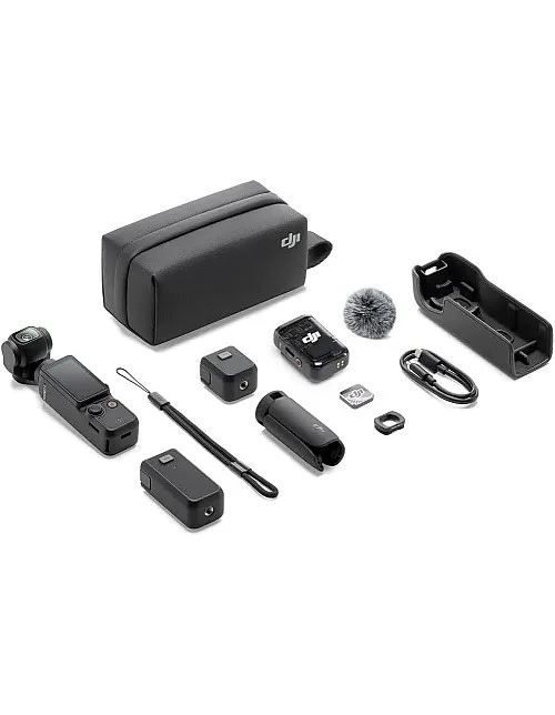 DJI Osmo Pocket 3 Creator Combo Kit: 4K/120fps Gimbal Camera with 1-Inch Sensor, ActiveTrack 6.0, DJI Mic 2, and Enhanced Stabilization