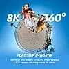 كاميرا حركة انستا360 X5 مقاومة للماء بدقة 8 كيه زاوية 360 للتصوير في الاضاءة الخافتة تأثير عصا سيلفي غير مرئي وعدسات قابلة للتبديل، بطارية 3 س