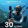 Poat Action Camera, Mini Pov Camera for vlogging, IPX7 Waterproof, Body Camera with 120° Wide Angle, POV Recording for Diving, 10+ Accessories – Helmet Cam for Motorcycle, Cycling (64G-Card)