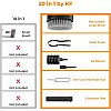 20 in 1 Multifunctional Cleaner Kit for Electronic Devices, Keyboard Cleaning Brush, Headphones Cleaner Kit for AirPods, Multi-Tool for Cleaning Laptop, Keyboard, Earbuds, Camera, Cellphones (Black)