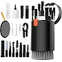 20 in 1 Multifunctional Cleaner Kit for Electronic Devices, Keyboard Cleaning Brush, Headphones Cleaner Kit for AirPods, Multi-Tool for Cleaning Laptop, Keyboard, Earbuds, Camera, Cellphones (Black)