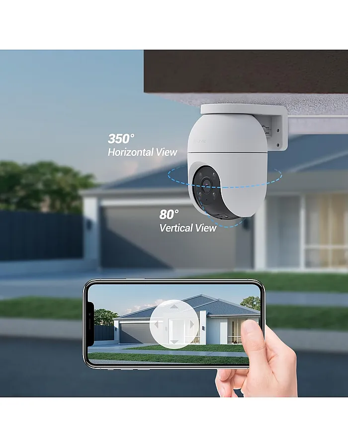 EZVIZ كاميرا مراقبة خارجية C8c 5MP واي فاي - دوران وامالة 360 درجة، FHD 1080P، كشف بشري بالذكاء الاصطناعي، رؤية ليلية ملونة، مقاومة للطقس IP65، صوت ثنا