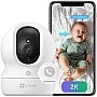 EZVIZ H6c Pro,2K, 3MP [New Generation], WiFi Security Camera, Call Button, Night Vision, Motion Detection, Smart Tracking, Two-Way Audio, Works with Alexa