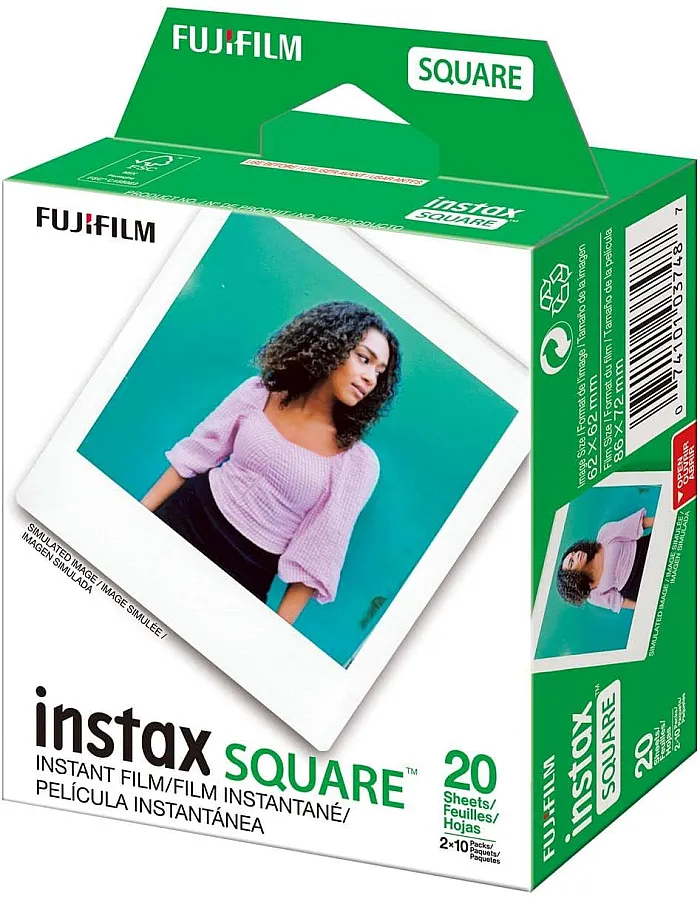 Fujifilm 2 Pack instax Square Instant Color Film, Twin Pack