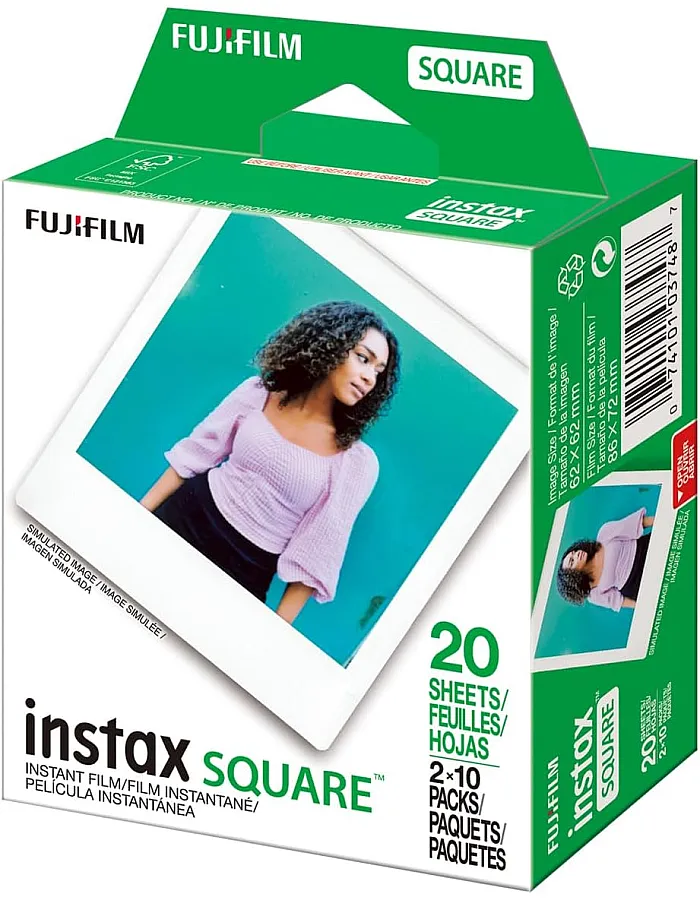 Fujifilm 2 Pack instax Square Instant Color Film, Twin Pack