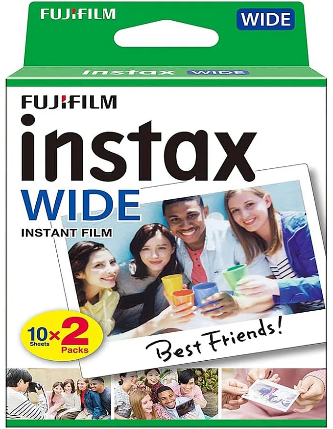 Fujifilm instax Wide Instant Film 2 Pack [20 Exposures] for use with Fujifilm instax Wide 300, 200, and 210