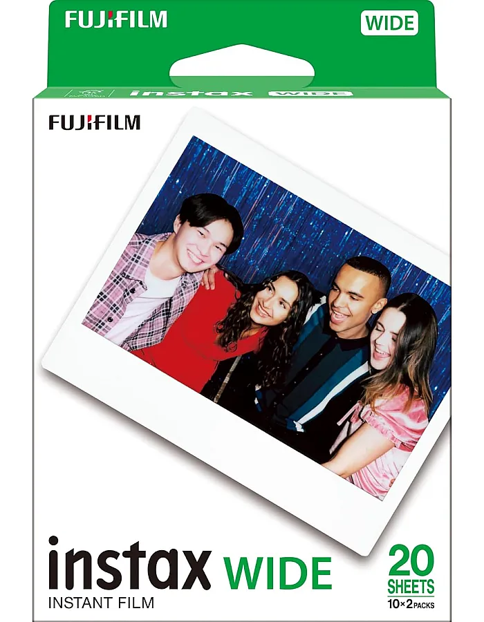 INSTAX WIDE ISO 800 instant film with white border, 2 X 10 shot pack