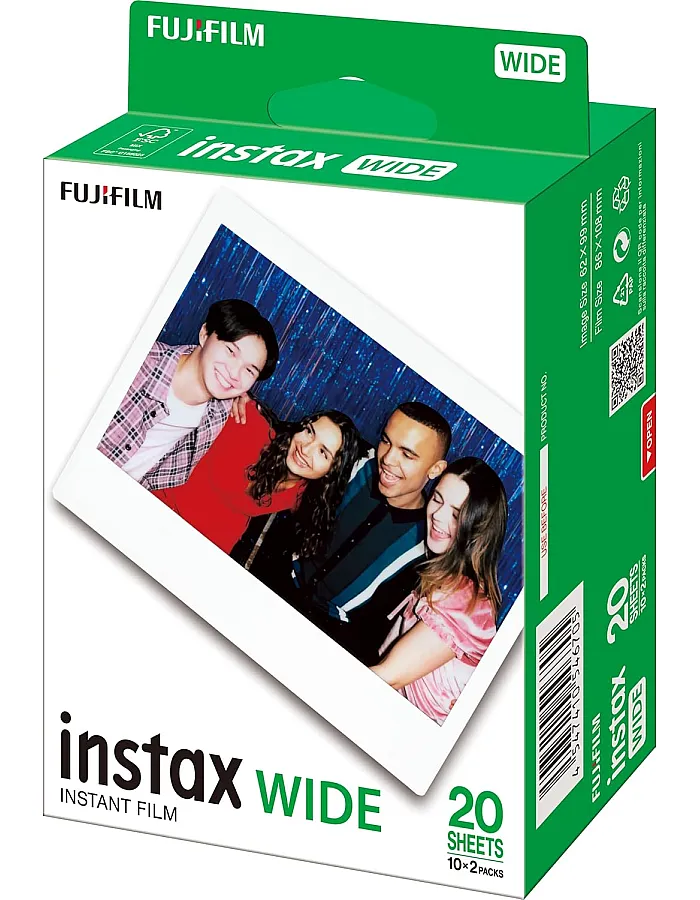 INSTAX WIDE ISO 800 instant film with white border, 2 X 10 shot pack