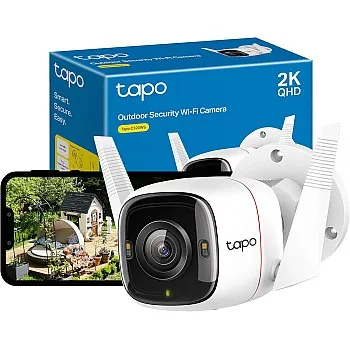 Tapo C320WS 2K QHD Wireless & Wired Security Camera Outdoor, IP66, Person/Vehicle Detection, Starlight Colour Night Vision, Cloud and Local Storage, Works With Alexa and Google, No Monthly Fee
