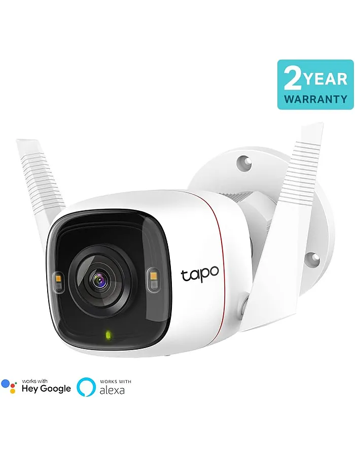 Tapo C320WS 2K QHD Wireless & Wired Security Camera Outdoor, IP66, Person/Vehicle Detection, Starlight Colour Night Vision, Cloud and Local Storage, Works With Alexa and Google, No Monthly Fee