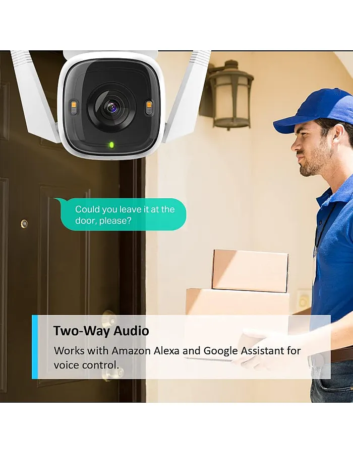 Tapo C320WS 2K QHD Wireless & Wired Security Camera Outdoor, IP66, Person/Vehicle Detection, Starlight Colour Night Vision, Cloud and Local Storage, Works With Alexa and Google, No Monthly Fee