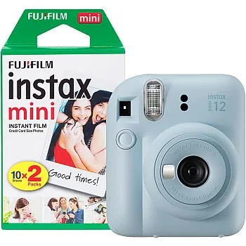 instax Fujifilm Mini 12 Instant Camera with 20 Shot Film Pack - Pastel Blue