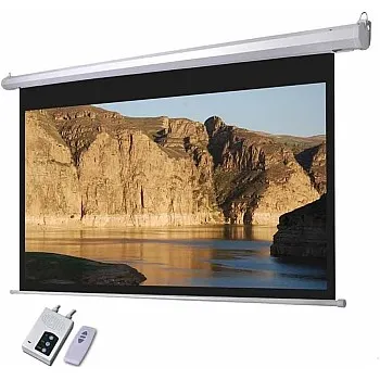 windon Electric Motorised Projector Screen, Remote Control, White size 200 * 200 cm