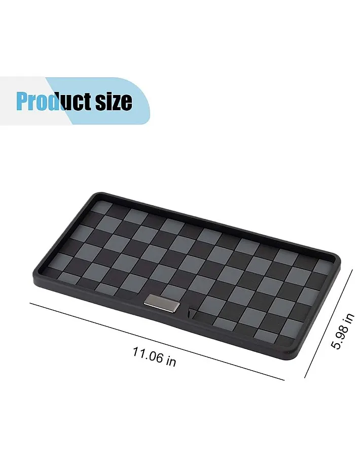 Car Dashboard Non Slip Mat, 11.06'' x 5.98'' Universal Grid Multi-Functional Sticky Adhesive Pad, Dash Sticky Gripping Mat for Cell Phones, Keys, Sunglasses, Electronic Devices, GPS (Black Gray)