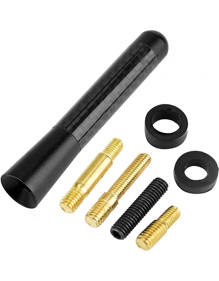 KIMISS Auto Antenna Carbon Strong Short Car Ariel Bee Sting, Focus ST Aerial for Fiesta Mk7, Fiat 500 Replacement Antenna Bee Sting Aerial, Universal Fit, Black