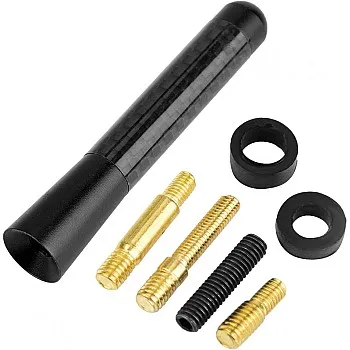 KIMISS Auto Antenna Carbon Strong Short Car Ariel Bee Sting, Focus ST Aerial for Fiesta Mk7, Fiat 500 Replacement Antenna Bee Sting Aerial, Universal Fit, Black