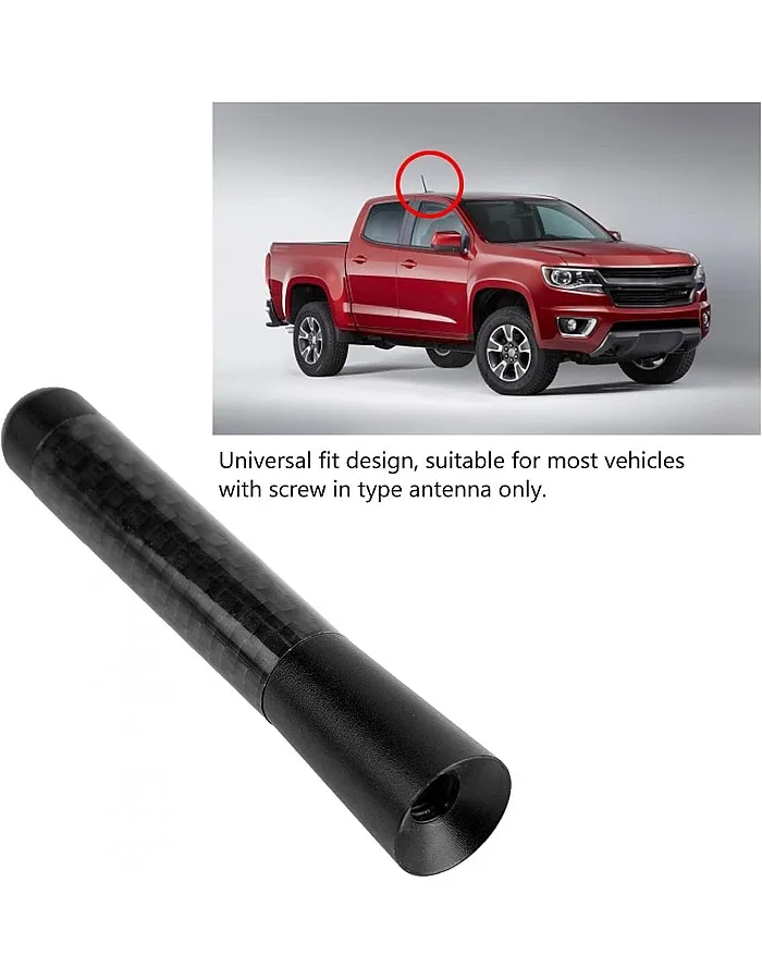 KIMISS Auto Antenna Carbon Strong Short Car Ariel Bee Sting, Focus ST Aerial for Fiesta Mk7, Fiat 500 Replacement Antenna Bee Sting Aerial, Universal Fit, Black