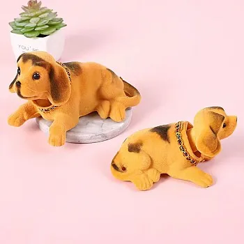 Kaber Misr 2020 - Car Accessories - Shaking Head Dog Figurine - Cute Car Decoration (Orange)