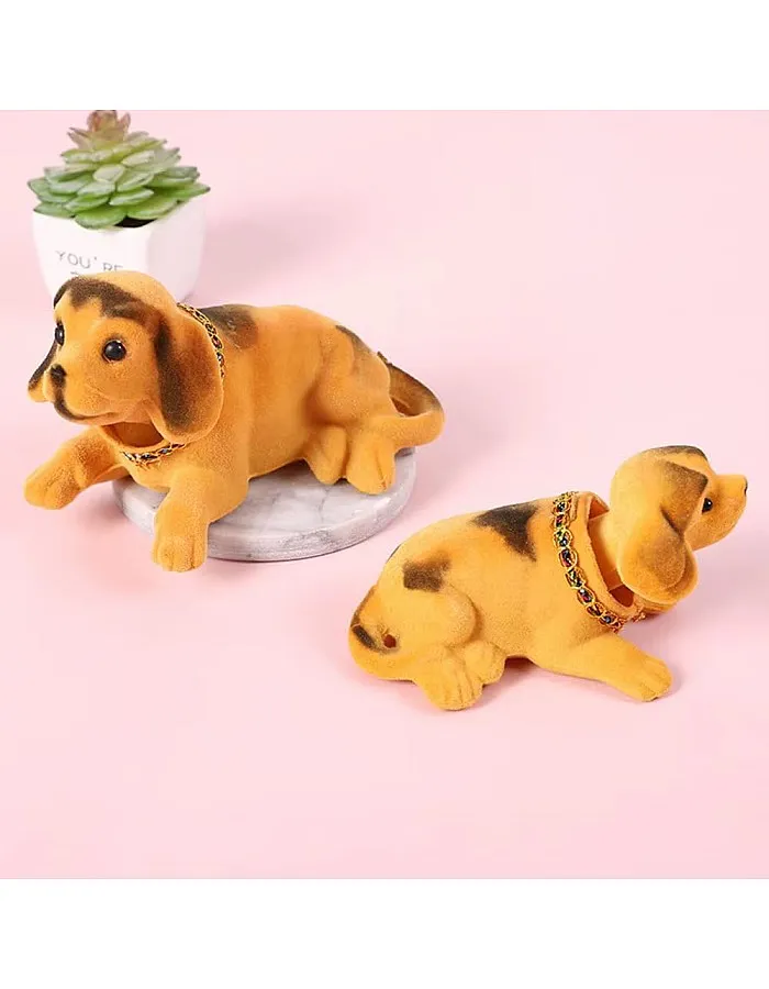 Kaber Misr 2020 - Car Accessories - Shaking Head Dog Figurine - Cute Car Decoration (Orange)