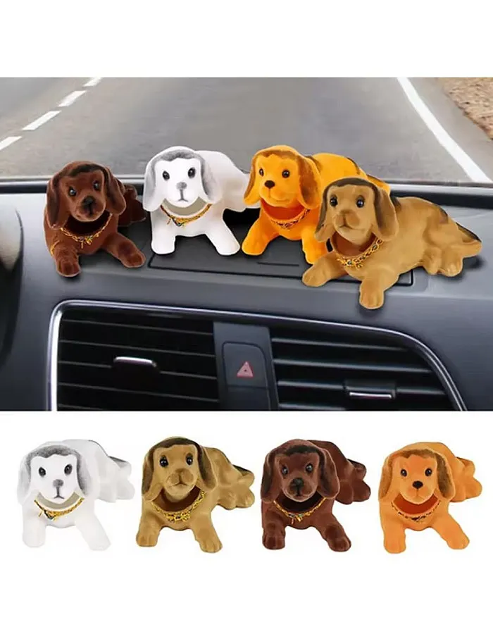 Kaber Misr 2020 - Car Accessories - Shaking Head Dog Figurine - Cute Car Decoration (Orange)