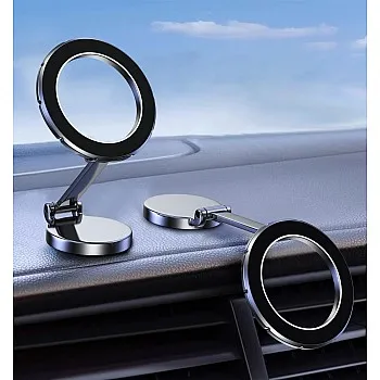 Magnetic Phone Holder, Car Mount Folding & 360° Rotation Magnetic Phone Holder for Car Strong Magnets iPhone Car Mount Hands Phone Holders for Your Car Dash Fits iPhone 15 14 13 Pro Max (Black)