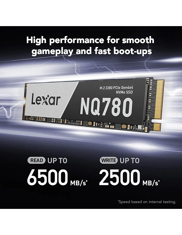 Lexar 1TB NQ780 SSD PCIe Gen4 NVMe M.2 2280 Internal Solid State Drive, Up to 6500/2500 MB/s Read/Write, Compatible with PS5, for Gamers and Creators (LNQ780X001T-RNNNU)