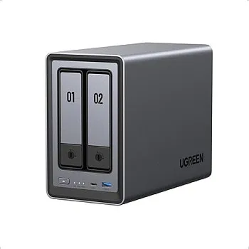 UGREEN NAS DXP2800 2-Bay Desktop All-Round NASync Ideal for Small Team, Enthusiasts, Intel N100 Quad-core CPU, 8GB DDR5 RAM, 2.5GbE, 2X M.2 NVMe Slots, 4K HDMI, Network Attached Storage (Diskless)
