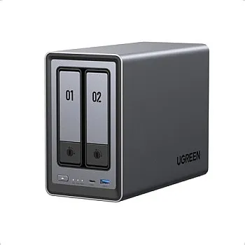 UGREEN NAS DXP2800 2-Bay Desktop All-Round NASync Ideal for Small Team, Enthusiasts, Intel N100 Quad-core CPU, 8GB DDR5 RAM, 2.5GbE, 2X M.2 NVMe Slots, 4K HDMI, Network Attached Storage (Diskless)