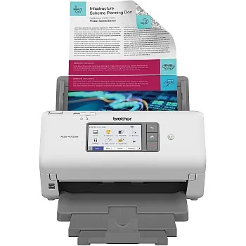 ماسح ضوئي احترافي لسطح المكتب من بروذر موديل ADS-4700W مع سرعات مسح سريع، دوبلكس، لاسلكي، مع شاشة لمس كبيرة