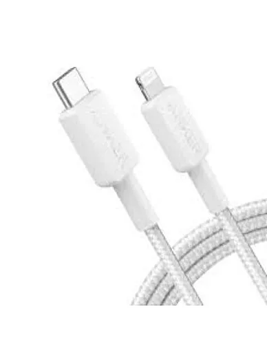 Anker A81A6 Braided USB-C to Lightning Cable, MFi Certified, 1.8m Fast Charge(6FT) combatiable with Lightning device, including a wide range of iPhones, iPads, and AirPods - White