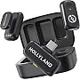 Hollyland LARK A1 Wireless Mini Microphone for iPhone 15/16 & Android, 48kHz/24-bit, 3-Level Intelligent Noise Cancel, Microphone for YouTube, Podcast, Vlogging (Black, 2TX + USB-C RX + Charging Case)