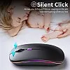 KANMABPC Wireless Bluetooth Mouse, Rechargeable LED Dual Mode Mouse (Bluetooth 5.2 and USB Receiver) Portable Silent Mouse,for Laptop/Desktop/Tablet(Black)