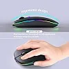 KANMABPC Wireless Bluetooth Mouse, Rechargeable LED Dual Mode Mouse (Bluetooth 5.2 and USB Receiver) Portable Silent Mouse,for Laptop/Desktop/Tablet(Black)