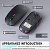 KANMABPC Wireless Bluetooth Mouse, Rechargeable LED Dual Mode Mouse (Bluetooth 5.2 and USB Receiver) Portable Silent Mouse,for Laptop/Desktop/Tablet(Black)